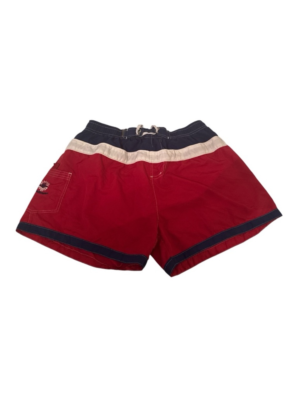 Pre-owned Women’s Red Swim Shorts with Contrast Waistband